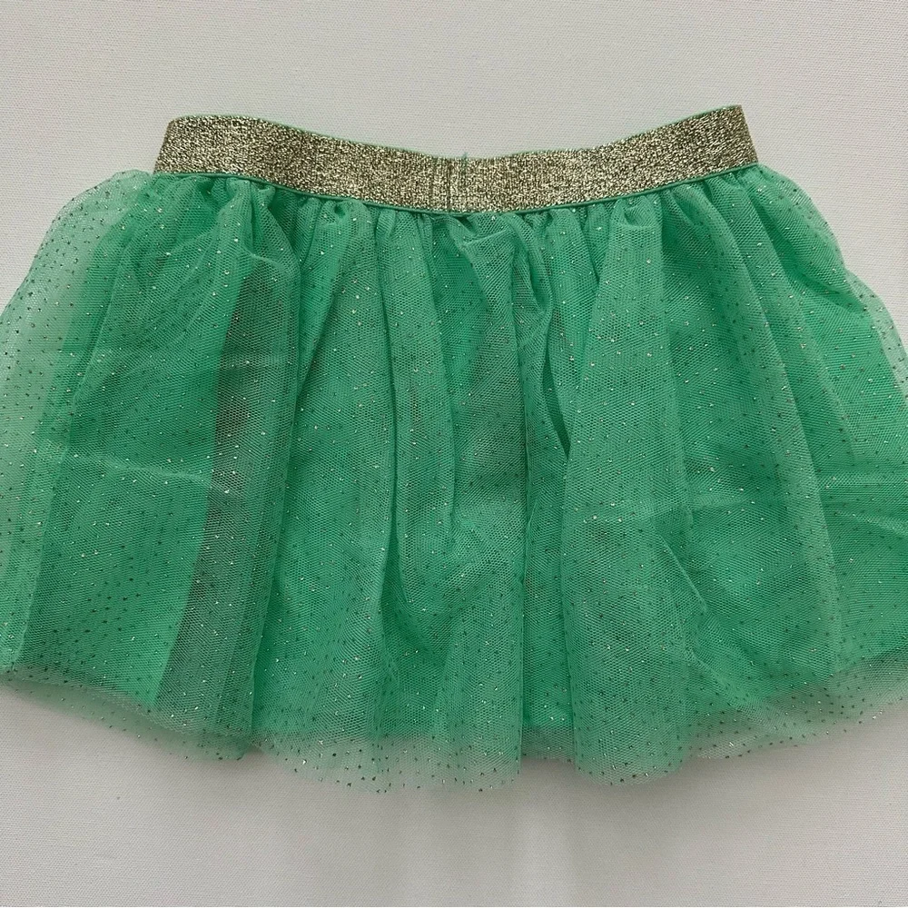 Green and Gold Toddler Girl Tutu Skirt Size 4T